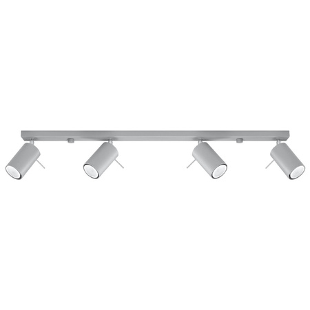 Lampa Sufitowa Oprawa Natynkowa 4x GU10 SPOT TUBA Reflektor Ruchoma Minimalistyczna Tubularna Szara Nowoczesna Ring Sollux