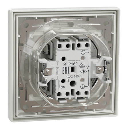 Włącznik Światła Pojedynczy Jednobiegunowy z Ramką Łącznik IP44 SCHNEIDER ASFORA
