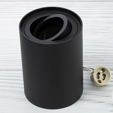 Oprawa Natynkowa HALOGENOWA Spot Tuba Ruchoma GU10 Okrągła Czarna 115mm AMAT-L LUMILED