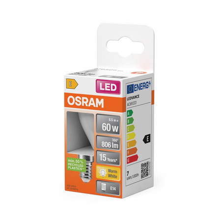 Żarówka LED P45 Kulka E14 6.5W = 60W 806lm 2700K Ciepła 150° STAR CLASSIC Osram