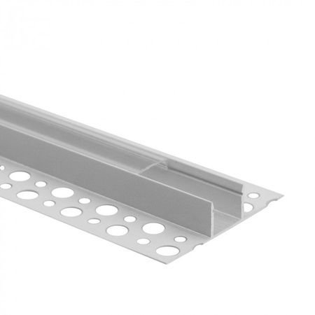 Profil Aluminiowy LED do Płyt GK Gipsowych REGIPS Podpłytkowy do Glazury Biały 1m z Kloszem Przezroczystym do Taśm LED + Zaślepki seria GN Ecolight