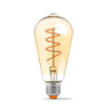 Żarówka LED E27 ST64 Edison 4W = 28W 300lm 2200K Ciepła 360° FILAMENT Bursztynowa Ściemnialna Videx
