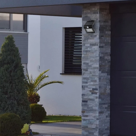 Lampa Ogrodowa Solarna Kinkiet Elewacyjny BUTTERFLY LED IP65 1,5W 4000K Czujnik Czarna Eko-Light