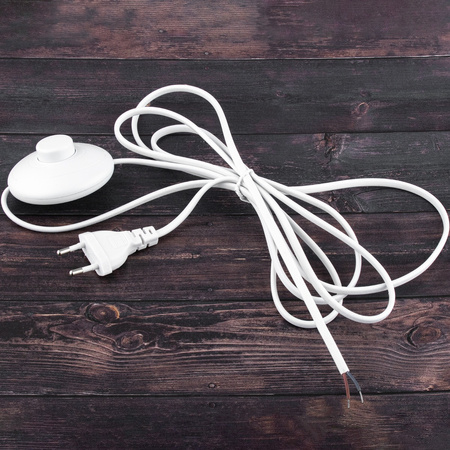 Włącznik przełącznik nożny z przewodem biały