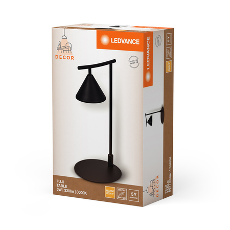 Lampa LED Stołowa Oprawa Czarna Biurkowa Dekoracyjna 5W 3000K Fuji LEDVANCE