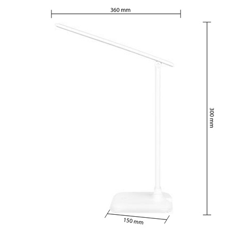 Lampka Biurkowa Stołowa Regulowana Nocna MARINA LED 9W 450lm Ściemnialna Biała MasterLED