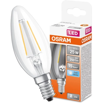 Żarówka LED E14 B35 CL 2,5W = 25W 250lm 4000K Neutralna 300° Filament OSRAM STAR