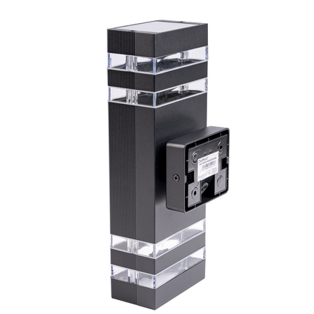 Lampa Ogrodowa Kinkiet Elewacyjny góra dół 2xGU10 Czarny Czujnik Ruchu IP54 PROTEA LUMILED