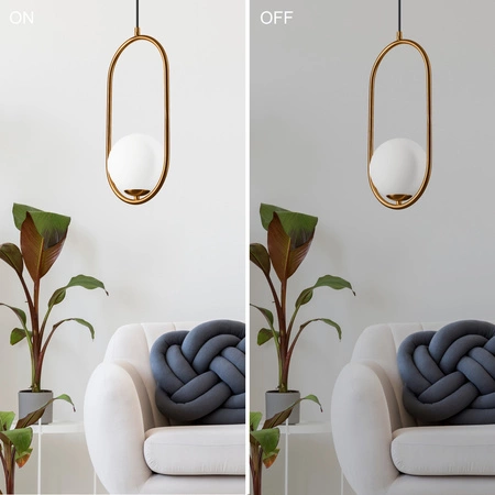 Lampa Wisząca Sufitowa AMBER G9 Miedziana Biała LM-1.198 Lamkur