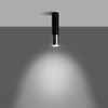 Lampa Sufitowa Oprawa Natynkowa SPOT TUBA GU10 Tubularna Czarna Chrom Nowoczesna Loopez Sollux