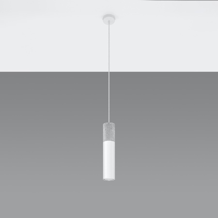 Lampa Sufitowa Wisząca Zwis GU10 Tubularna Biała Szara Nowoczesna Borigio Sollux