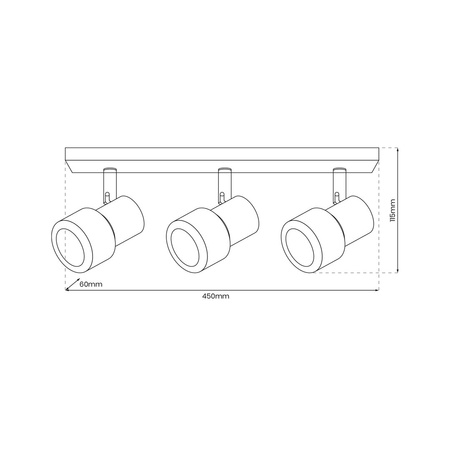 Lampa Sufitowa CINO 3xGU10 Biały Chrom Milagro
