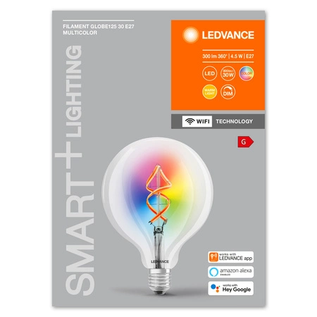 Żarówka LED E27 4.5W = 30W 300lm Ściemnialna SMART+ WiFi Filament Globe Ledvance