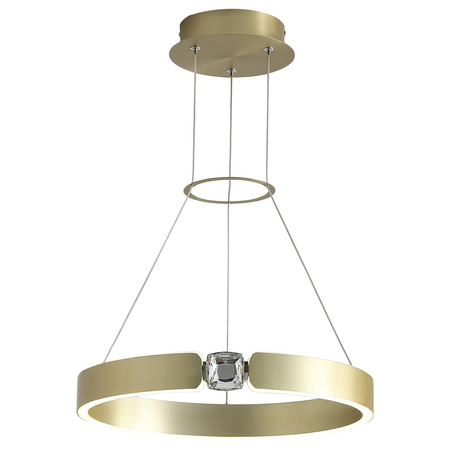 Lampa wisząca SIRIUS 26W Trójwymiarowa Złoty Pierścień ML6186 Milagro Metal + Tworzywo sztuczne+ Kryształ