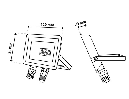 Naświetlacz LED ZUME 20W 2200lm 4000K IP65 Czarny Advanced Lighting Series LUMILED