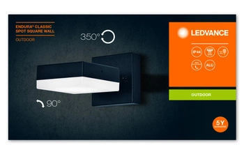 Lampa Ogrodowa Zewnętrzna Kinkiet Elewacyjny LED GX53 IP44 Czarny Endura Ledvance