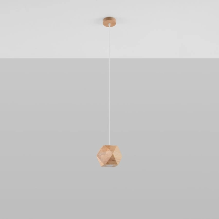 Lampa Sufitowa Wisząca Zwis GU10 Geometryczna Brązowa Skandynawska Woody Sollux