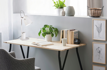 Lampka Biurkowa Stołowa Szkolna Nocna + Organizer Raibo E27 5W Biała KANLUX