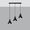 Lampa Sufitowa Oprawa Natynkowa SPOT TUBA 3x E27 Wisząca Zwis Geometryczna Czarna Nowoczesna Taleja Sollux