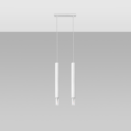 Lampa Sufitowa Oprawa Natynkowa SPOT TUBA 2x G9 Wisząca Zwis Tubularna Biała Nowoczesna Wezyr Sollux