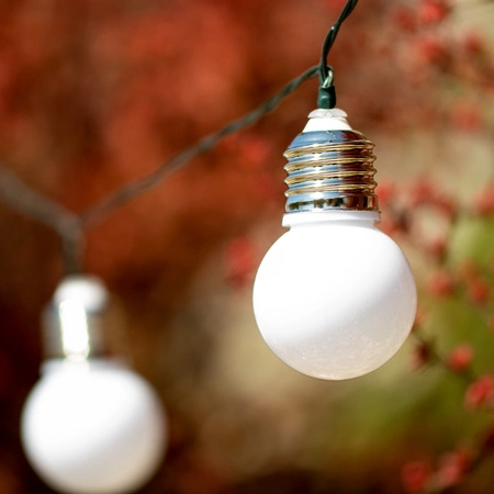 Girlanda Solarna Ogrodowa Łańcuch Świetlny 3.8m 10 LED Mlecznych Kuleczek