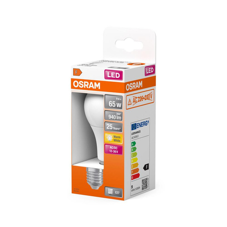 Żarówka LED A60 E27 9W = 65W 940lm 2700K Ciepła 200° STAR CLASSIC Osram