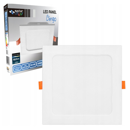 Panel LED Oprawa Sufitowa 12W 960lm 4000K Neutralny Wpuszczany Kwadratowy Biały Proma Masterled