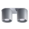 Lampa Sufitowa Oprawa Natynkowa 2x GU10 Cylindryczna Szara Nowoczesna Orbis Sollux