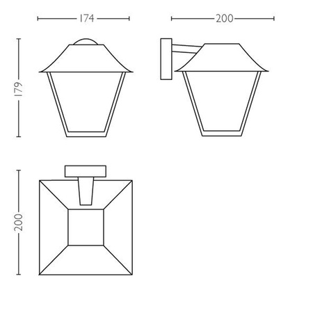 Kinkiet Ogrodowy Lampa Elewacyjna Zewnętrzna LATARNIA E27 IP44 Czarna Alpenglow Philips
