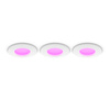 3x Panel LED Oprawa Podtynkowa Wpuszczana 8.3W 1000lm IP44 White and Color Ambiance RGB + TW Biała Inteligentna SMART Zigbee Bluetooth Slim Downlights Philips HUE