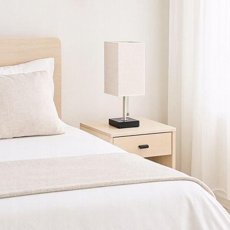 Lampka Biurkowa Stołowa E27 Szkolna Nocna USB-A + USB-C Włącznik On/Off Czarna Chrom Boro Masterled