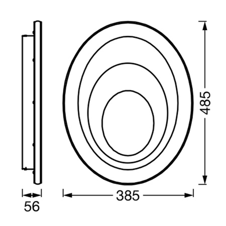 Plafon LED Lampa Sufitowa Natynkowa 37W 2200lm 3000K Ciepła Biała Orbis Spiral Oval Osram