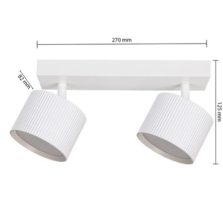 Lampa Sufitowa Spot Tuba Reflektor Oprawa Halogenowa 2x GX53 Ruchomy Biały Orbin Masterled