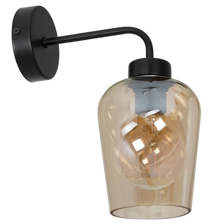Lampa Ścienna Kinkiet SANTIAGO Bursztynowa 1xE27 Milagro