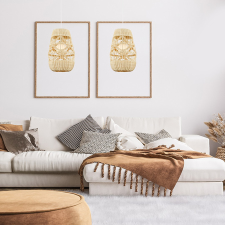 Lampa Wisząca Sufitowa ARONA Rattanowa 1xG9 fi 250 Milagro