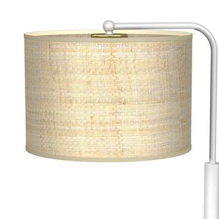 Lampka Biurkowa Stołowa MARSHALL Biała Rattanowa 1xE27 Milagro