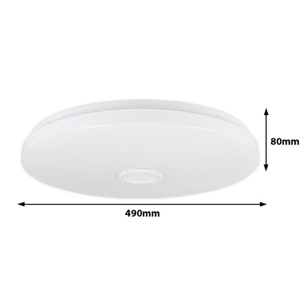 PLAFON LED 49cm lampa sufitowa okrągła RGBW 3000K-6500K + pilot Głośnik BLUETOOTH