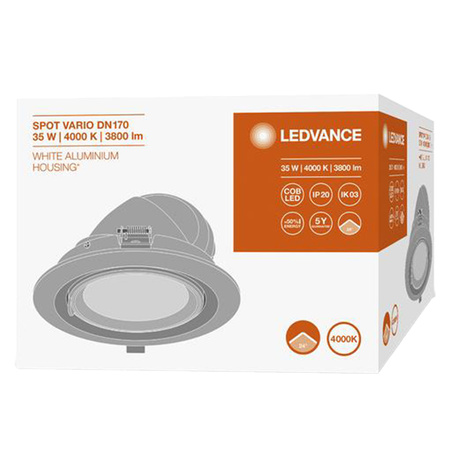 Panel LED Oprawa Podtynkowa Punktowa 35W 3550lm 4000K Neutralna Oczko Spot Biały Vario Ledvance