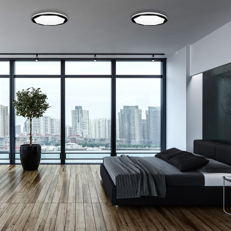 Plafon LED Lampa Sufitowa Natynkowa OPTIMA Czarny 52W LED Ø480 mm Milagro