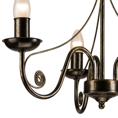 Lampa Wisząca Sufitowa DONATO 3xE14 Żyrandol Czarna Klasyczna LM-3.29 Lamkur