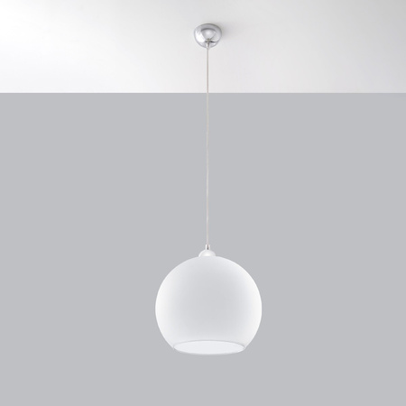 Lampa Sufitowa Wisząca Zwis Kula E27 Okrągła Biała Minimalistyczna Ball Sollux