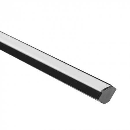 Profil Aluminiowy LED Narożny Natynkowy Czarny 1m z Kloszem Mroźnym do Taśm LED + Zaślepki seria R Ecolight
