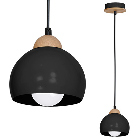 Lampa wisząca w stylu skandynawskim sufitowa MiLAGRO DAMA 1x E27 Drewno + metal