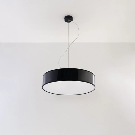 Lampa Sufitowa Wisząca Plafon 3x E27 Okrągła Czarna Minimalistyczna Arena Sollux