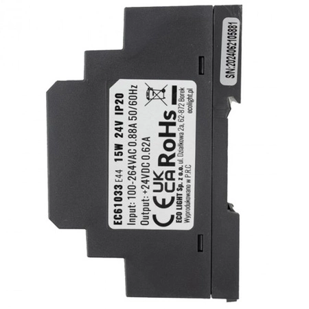 Zasilacz Na Szynę Led DIN Premium Line 15W 24V Ecolight