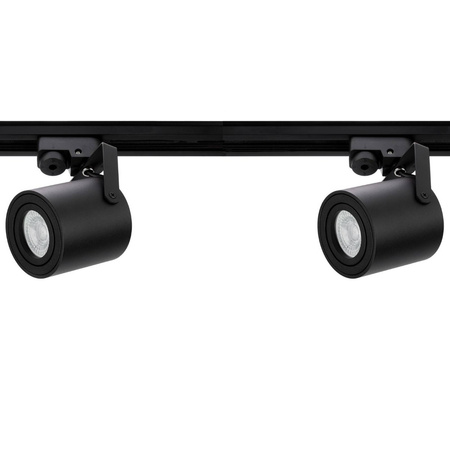 Zestaw Szyna Oświetleniowa Szynoprzewód 1m + 2x Reflektor Szynowy LED Lampa GU10 Czarny Mat