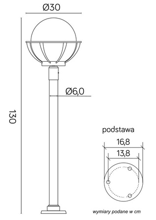 Lampa Ogrodowa Zewnętrzna Stojąca SŁUPEK Kule z koszykiem 250 K 5002/1/KPO 250 E27 130cm Su-Ma