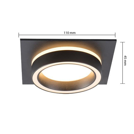 Oprawa Podtynkowa Halogenowa Spot GX53 Kwadratowa Czarna Matowa Arcadio Masterled