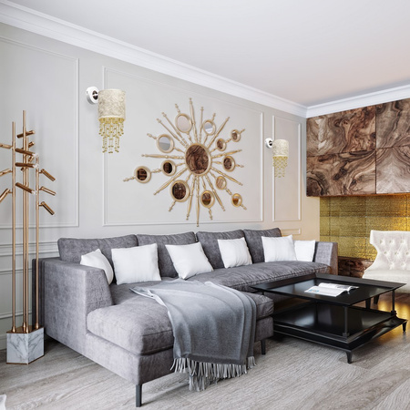 Lampa Ścienna Kinkiet ALMERIA Biała Złota 1xE27 Milagro