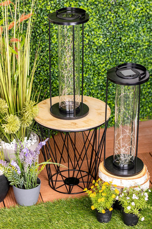 Lampa Solarna LED Zewnętrzna Ogrodowa Stojąca Wisząca Latarenka 3000K IP44 46cm Czujnik Zmierzchu